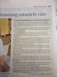 Dr. Spektor Newspaper Article about Cataract Surgery